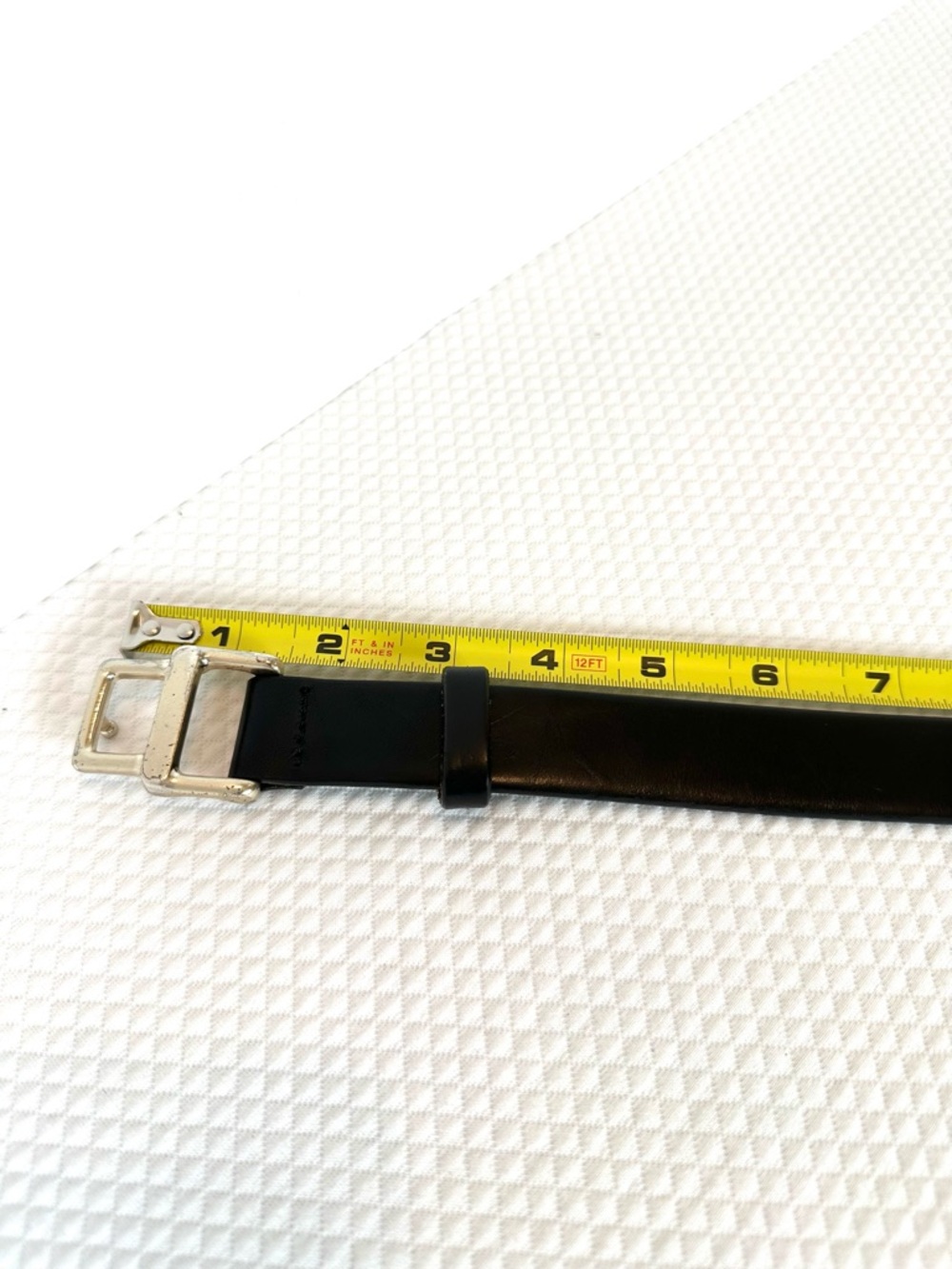 Banana Republic Black Leather Belt with Silver Pop in Buckle EUC 1 inch wide - Picture 6 of 7